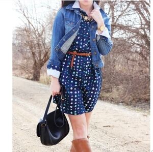 Gap Lady Bug Print Shirt Dress Long Sleeve XS